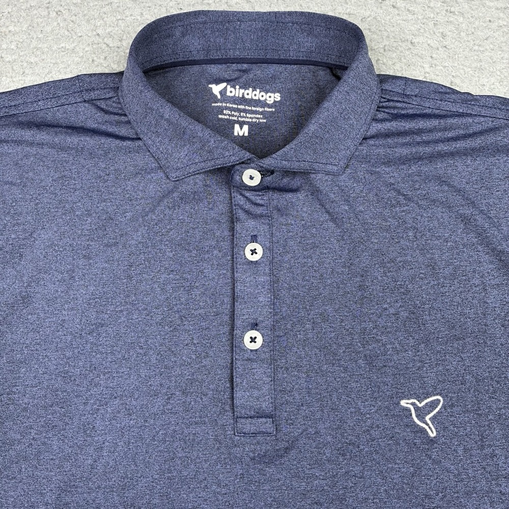 Birddogs Performance Stretch Golf Polo Shirt Men's Medium Blue Lightweight